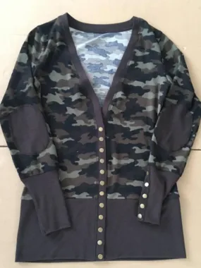 #445 Camo Snap Cardigan