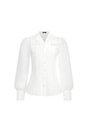 Amora Puffy Long Sleeved Organza Shirt