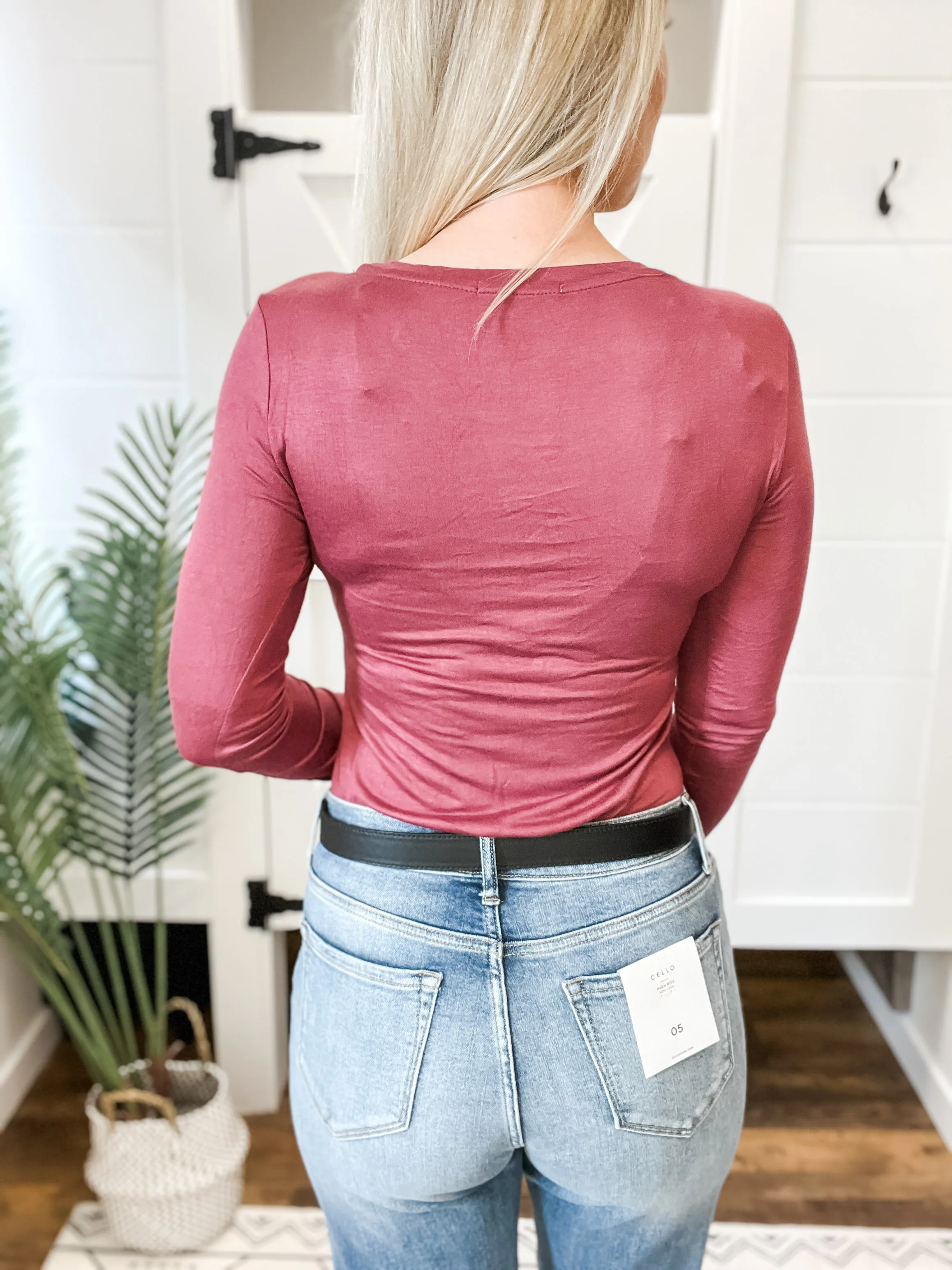 Anniston Basic Long Sleeved Top - Rose