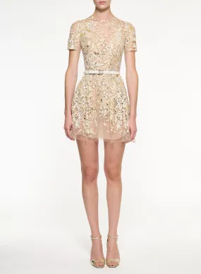 Atom Embroidered Short Dress