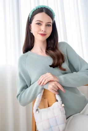 AUBREE KNIT PULLOVER IN MINT SAGE