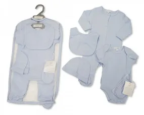 Baby 5 pcs Gift Set in Mesh Bag - Plain Sky (3-6 Months) Gp-25-1048