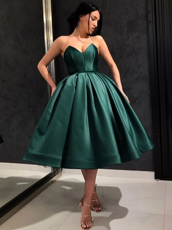 Ball Gown Short Prom Dress Dark Green Homecoming Dress MY1291