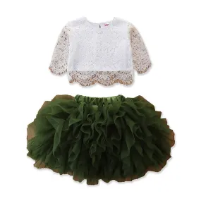 BLACK TUTU SKIRT WITH CUTE WHITE TOP DRESS