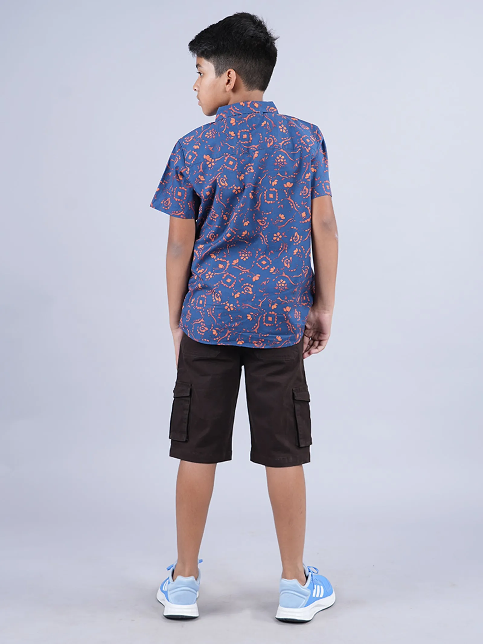 Boys AOP Half Sleeve Shirt & Woven Cargo Short Set