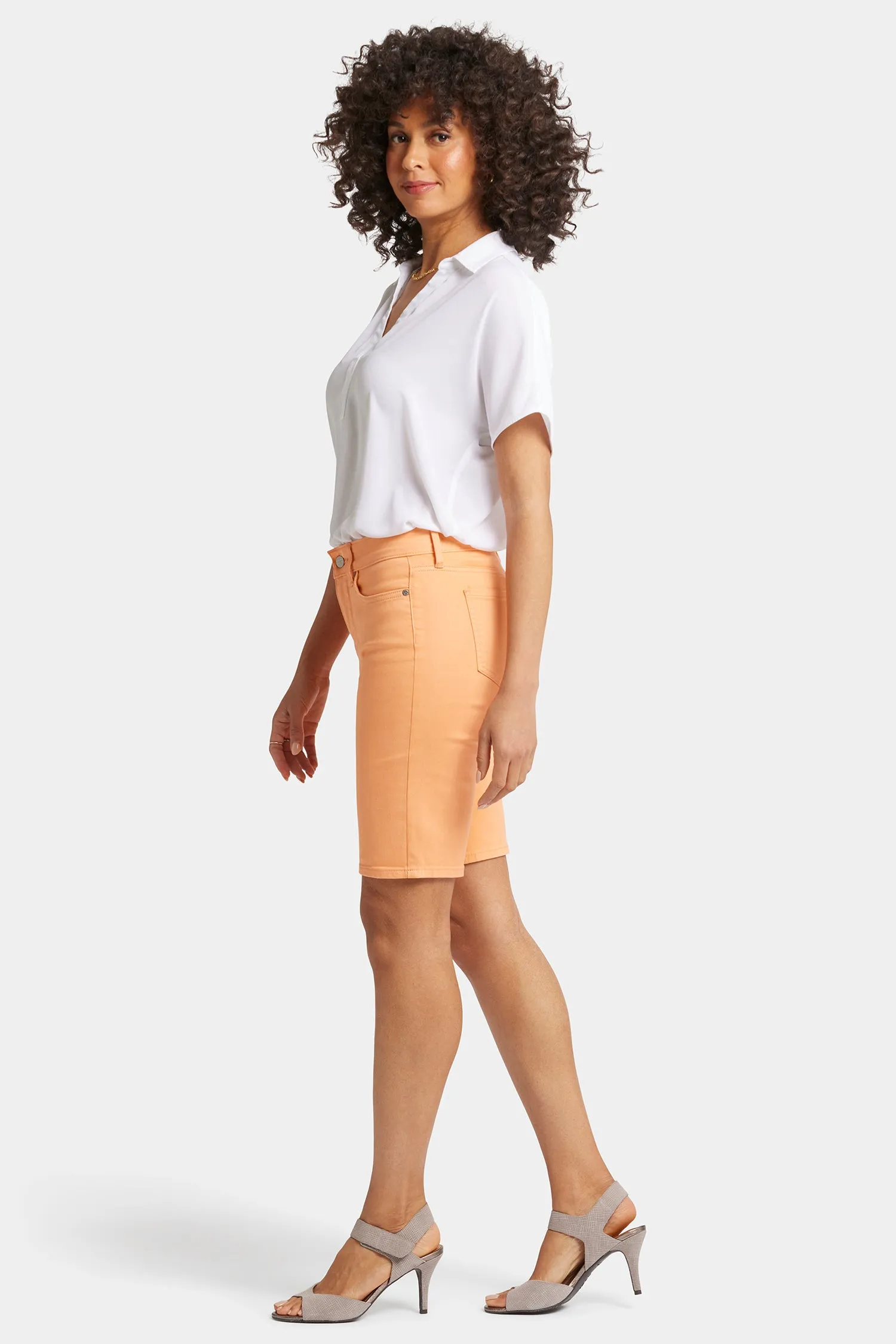 Briella 11 Inch Denim Shorts - Apricot Crush