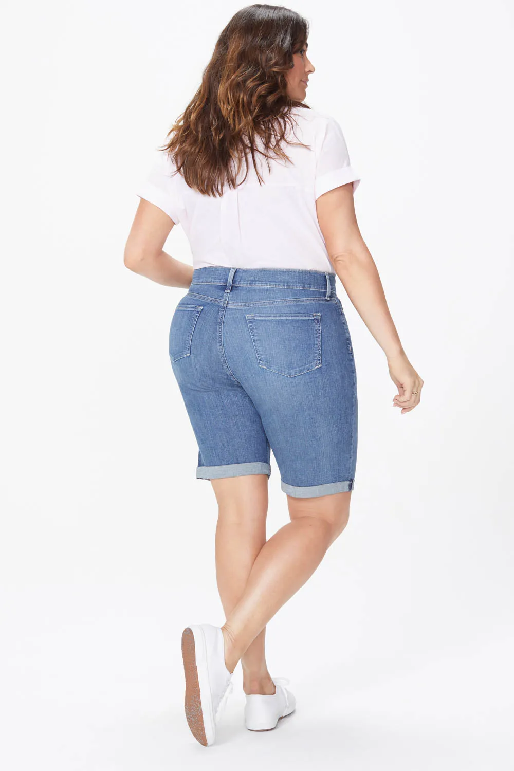 Briella 11 Inch Denim Shorts In Plus Size - Heyburn Wash