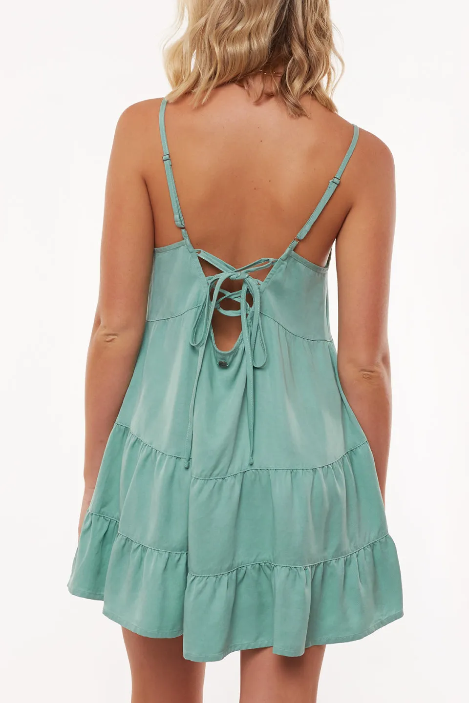 Byron Strappy Mint Green Crossover Back Dress