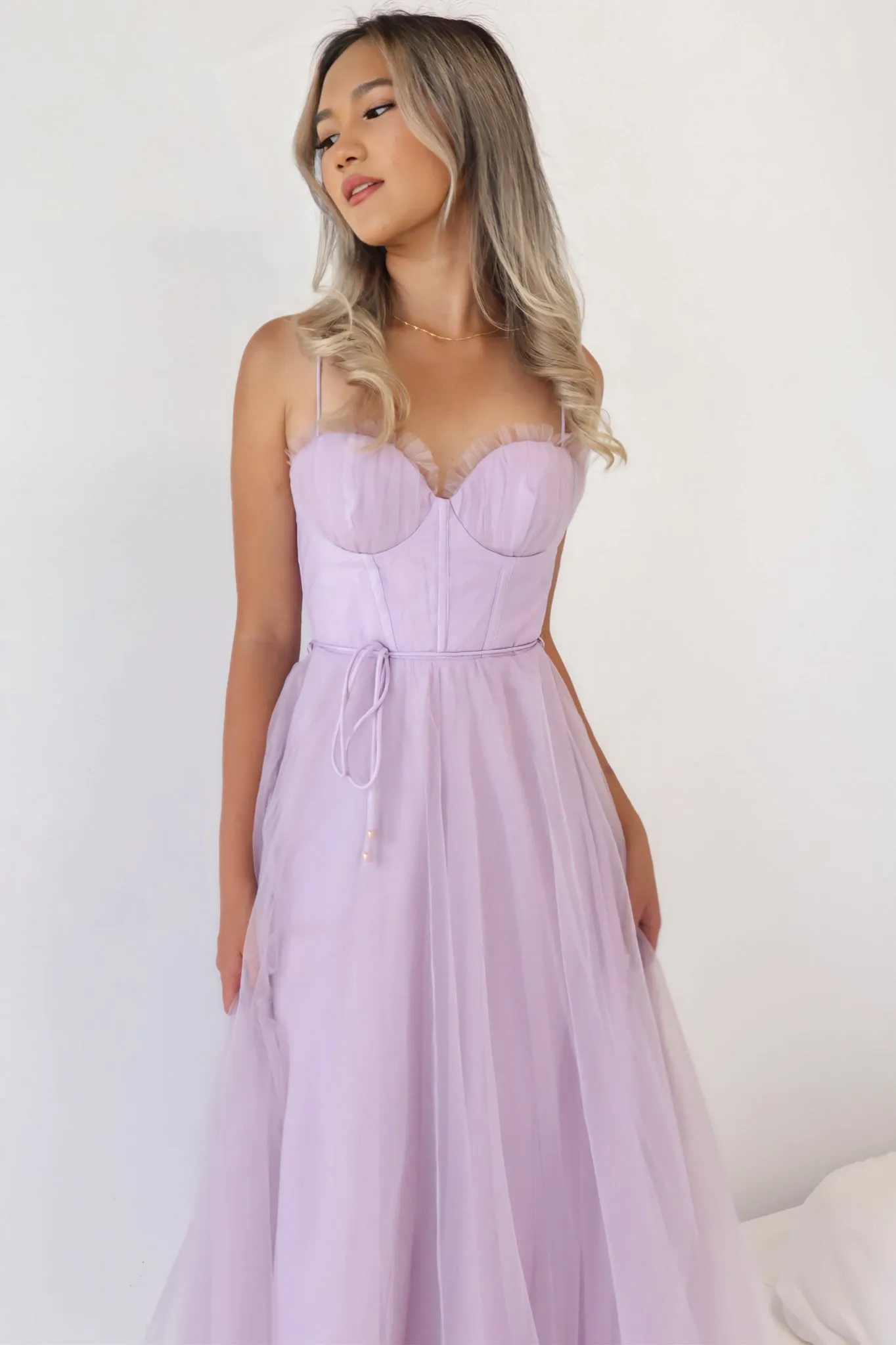 Cindy Tulle Midi Dress - Lilac