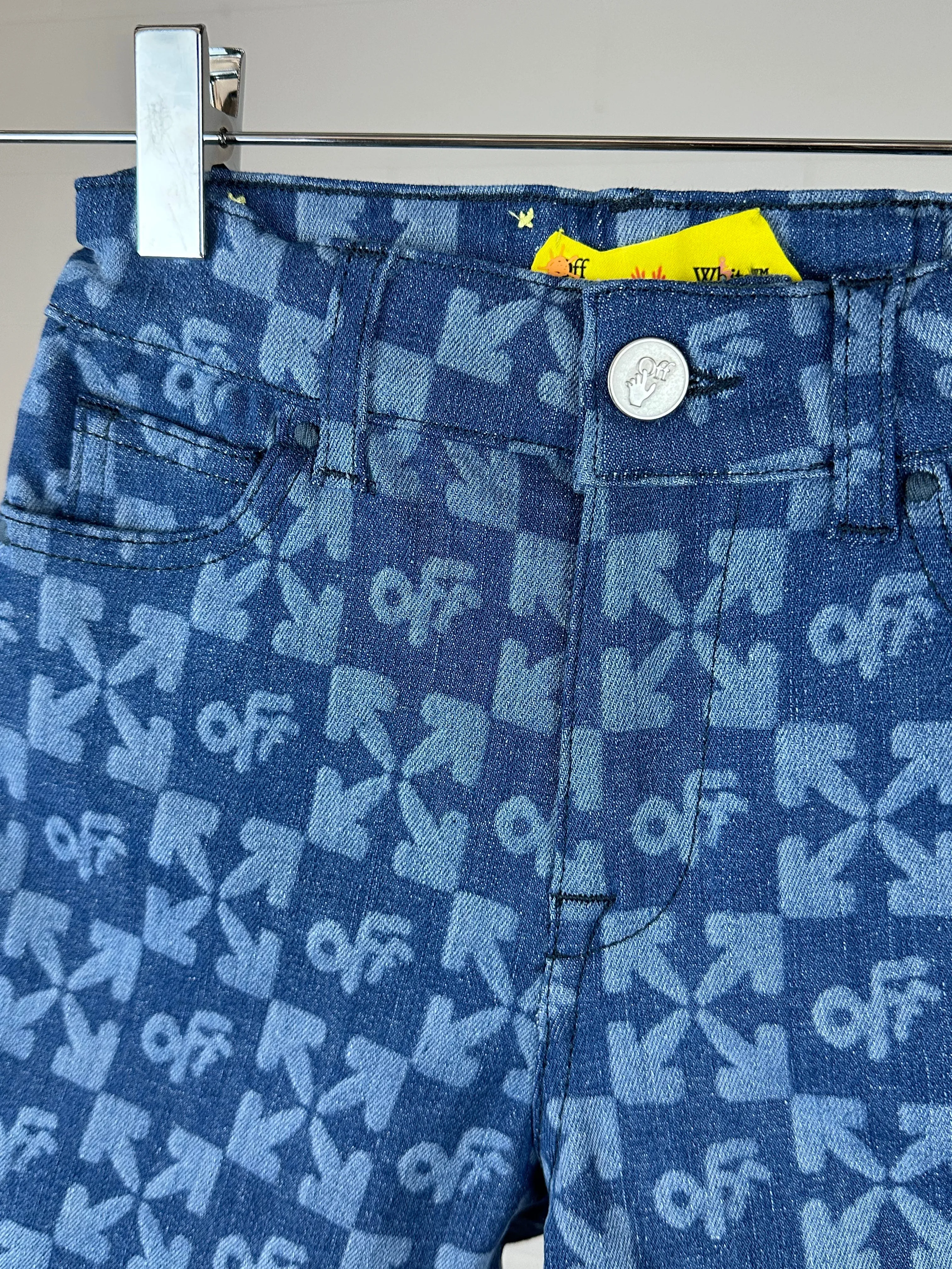 Denim Pattern Logo Bermuda