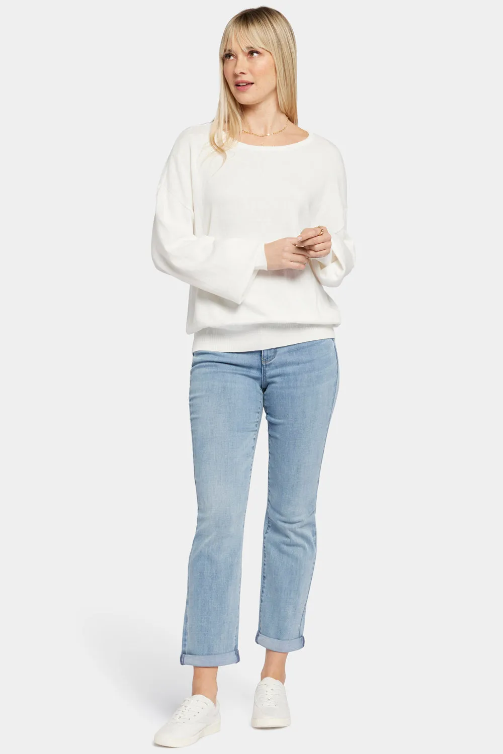 Dolman Sleeved Boatneck Sweater - Ivory