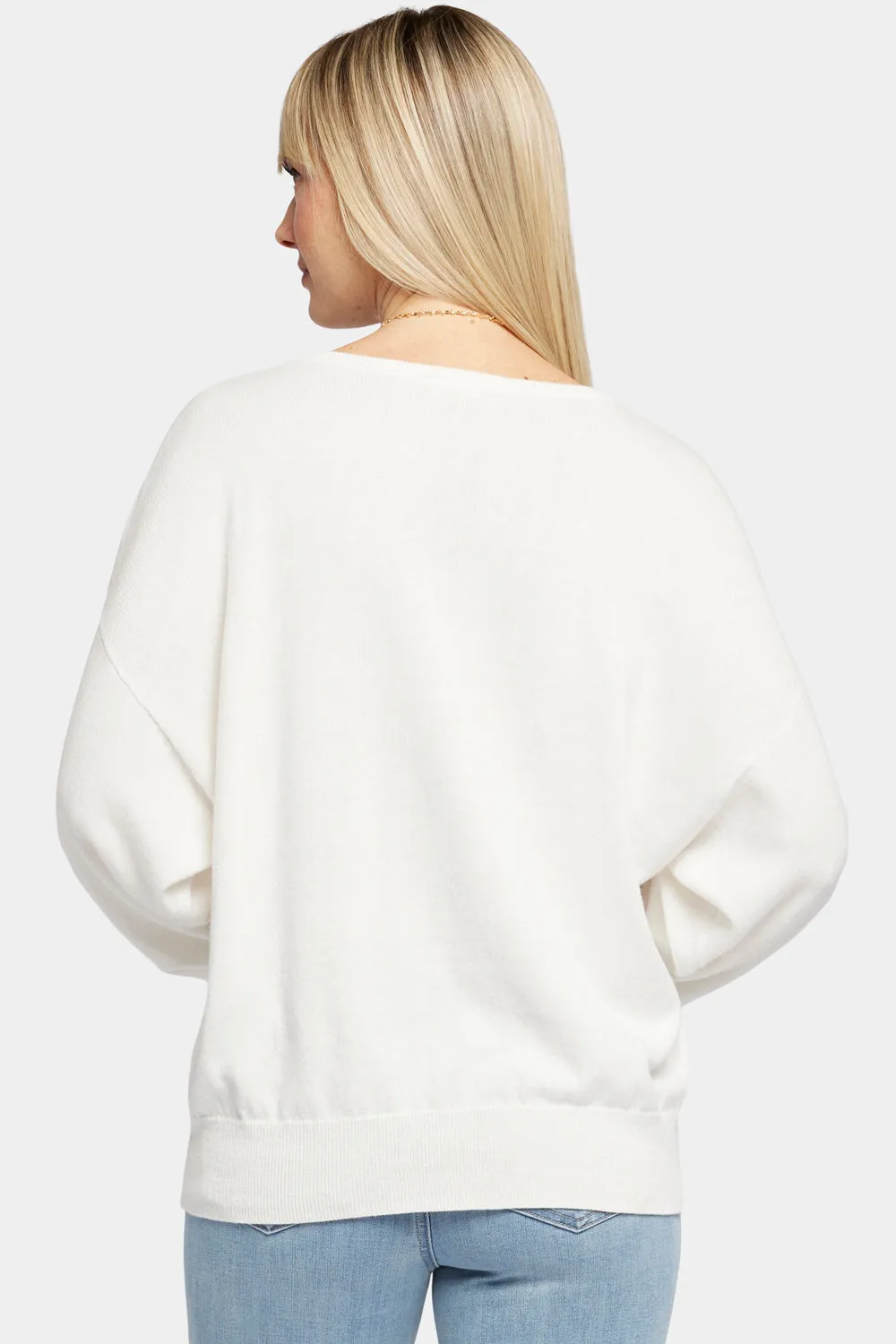 Dolman Sleeved Boatneck Sweater - Ivory