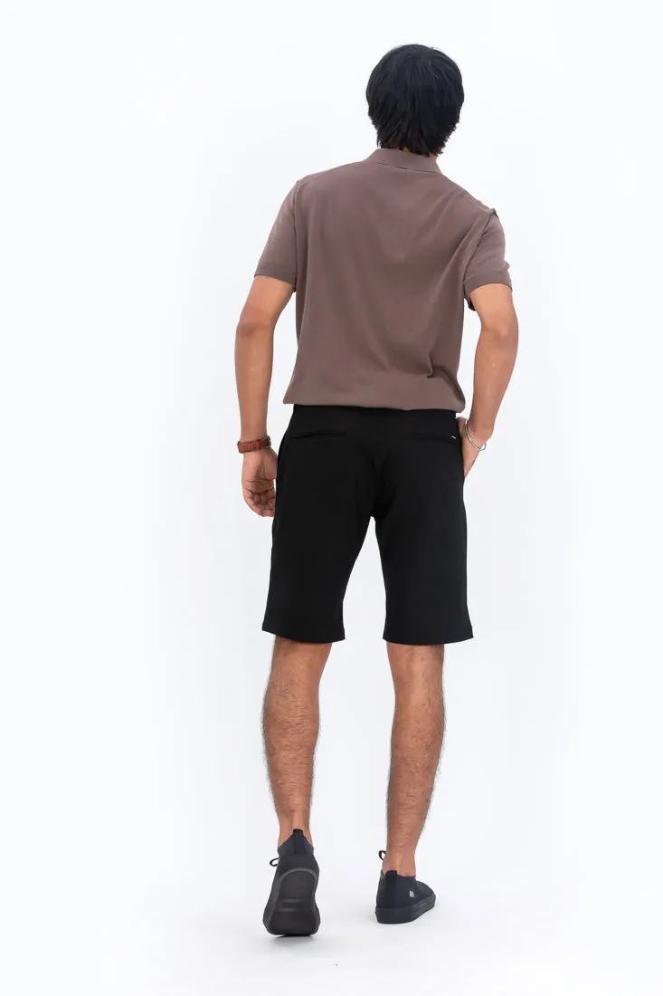 Ebony Black Stretch Chino Shorts