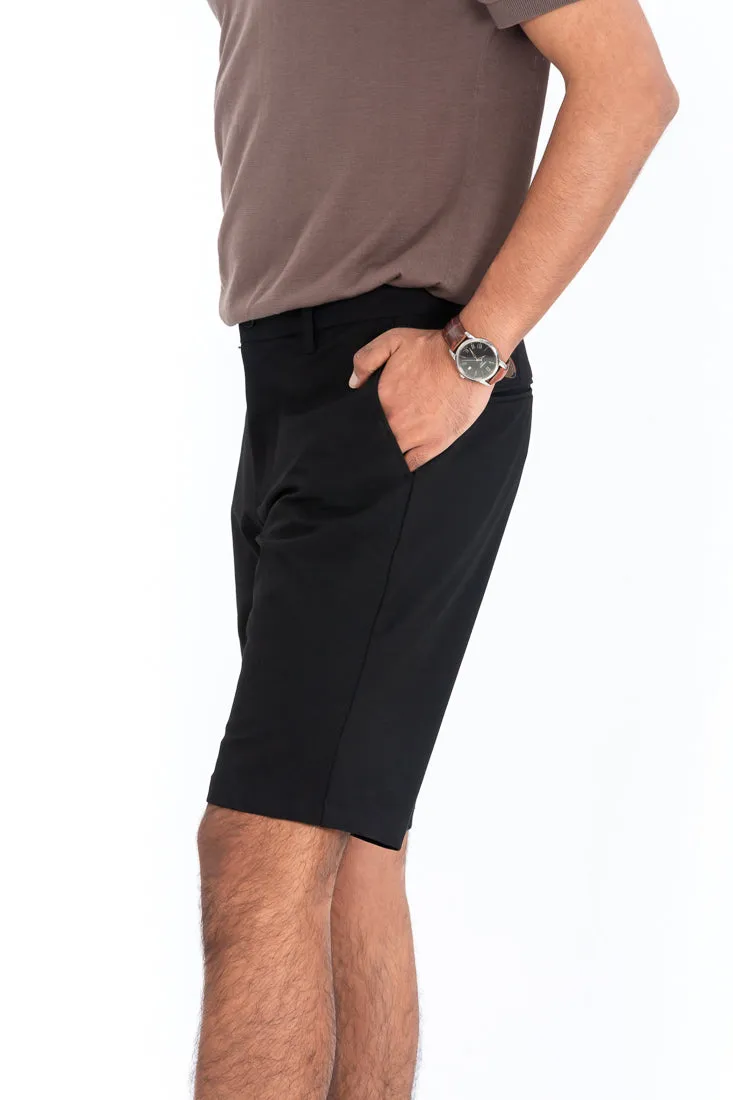 Ebony Black Stretch Chino Shorts