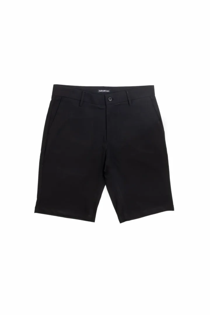 Ebony Black Stretch Chino Shorts