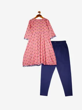 Girls Printed Kurta and Leggings Set