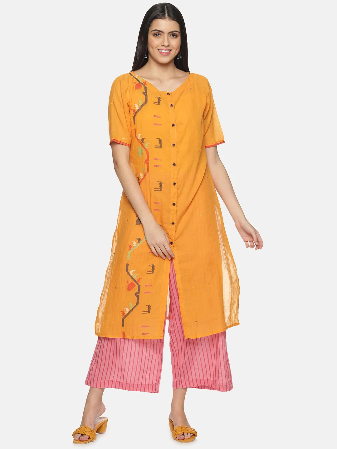 Honey Orange Jamdani Set