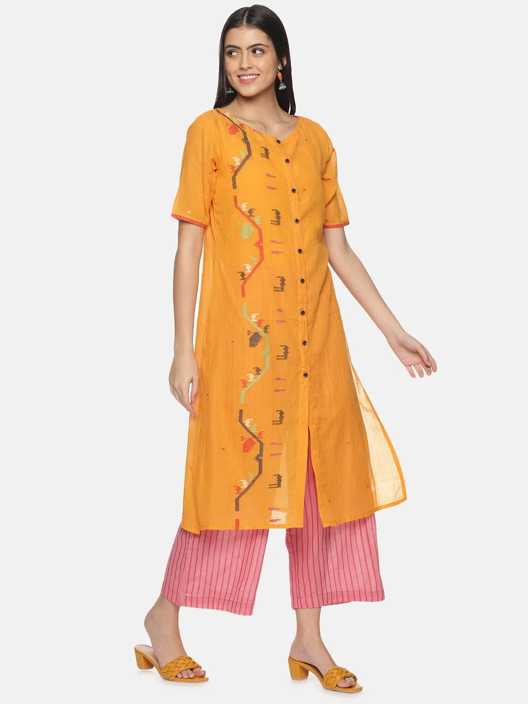 Honey Orange Jamdani Set