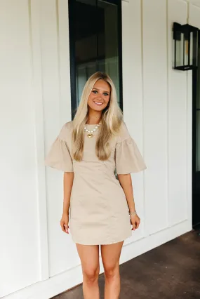 Keep It Simple Mini Dress - Taupe