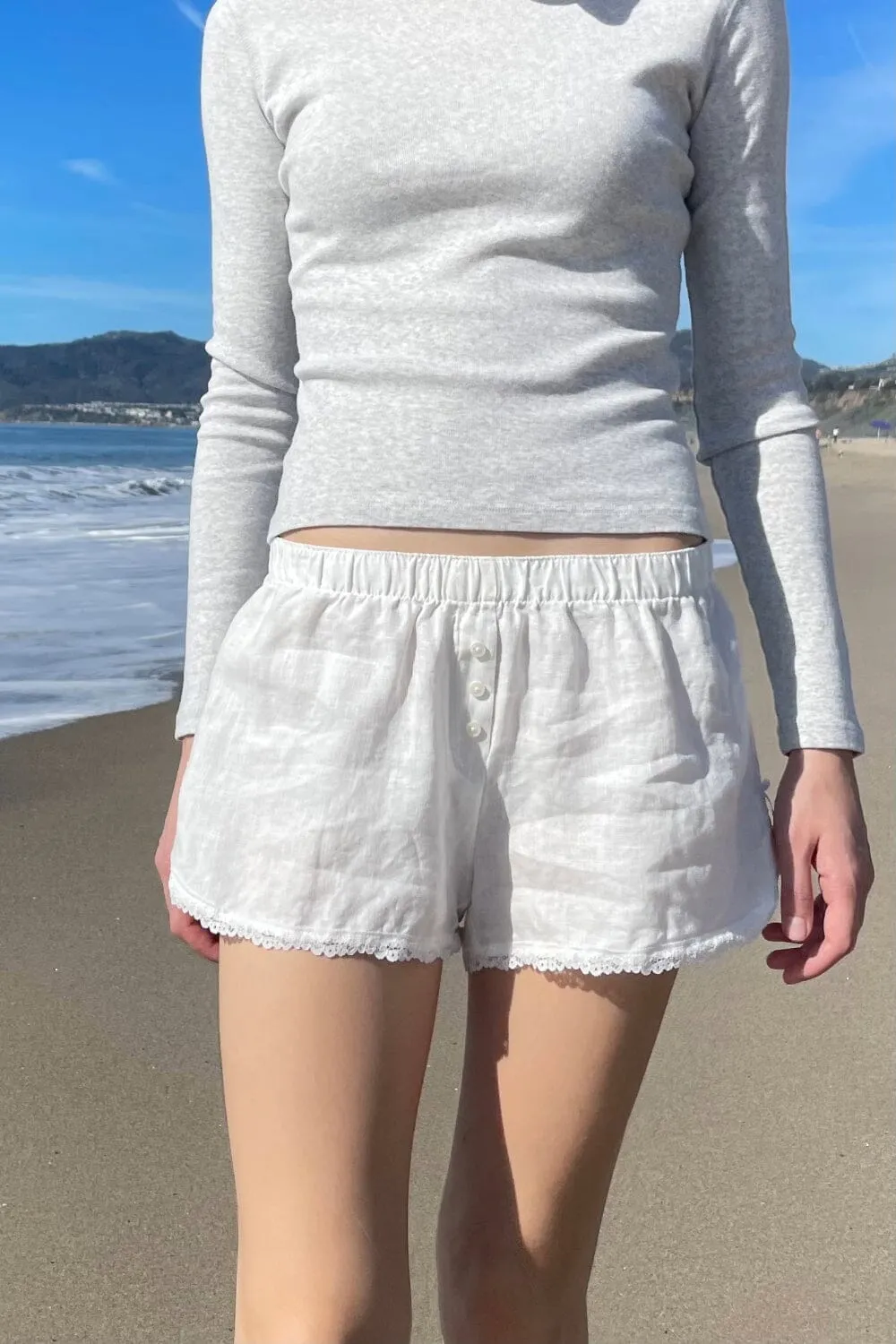 Keira Linen Lace Shorts