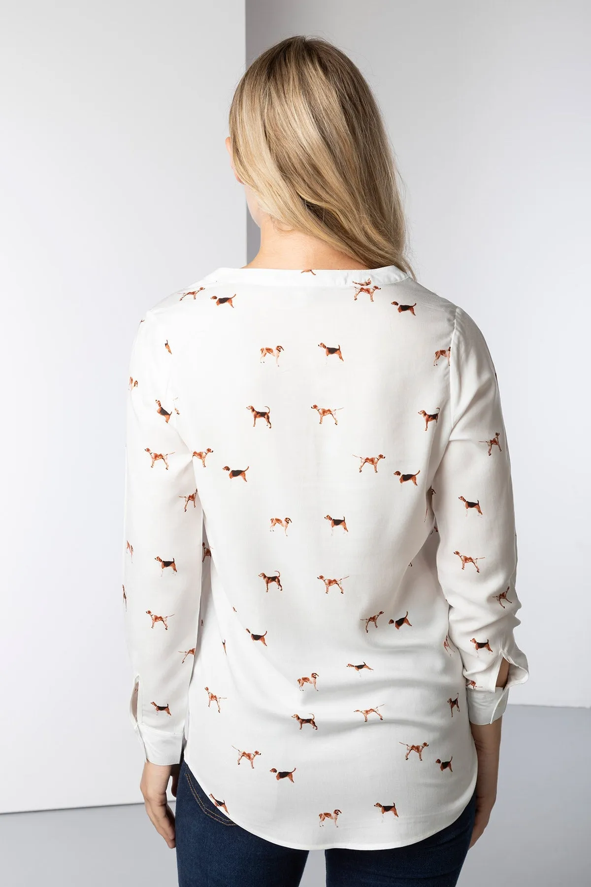 Ladies Long Sleeved Printed Blouse