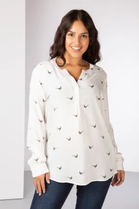 Ladies Long Sleeved Printed Blouse