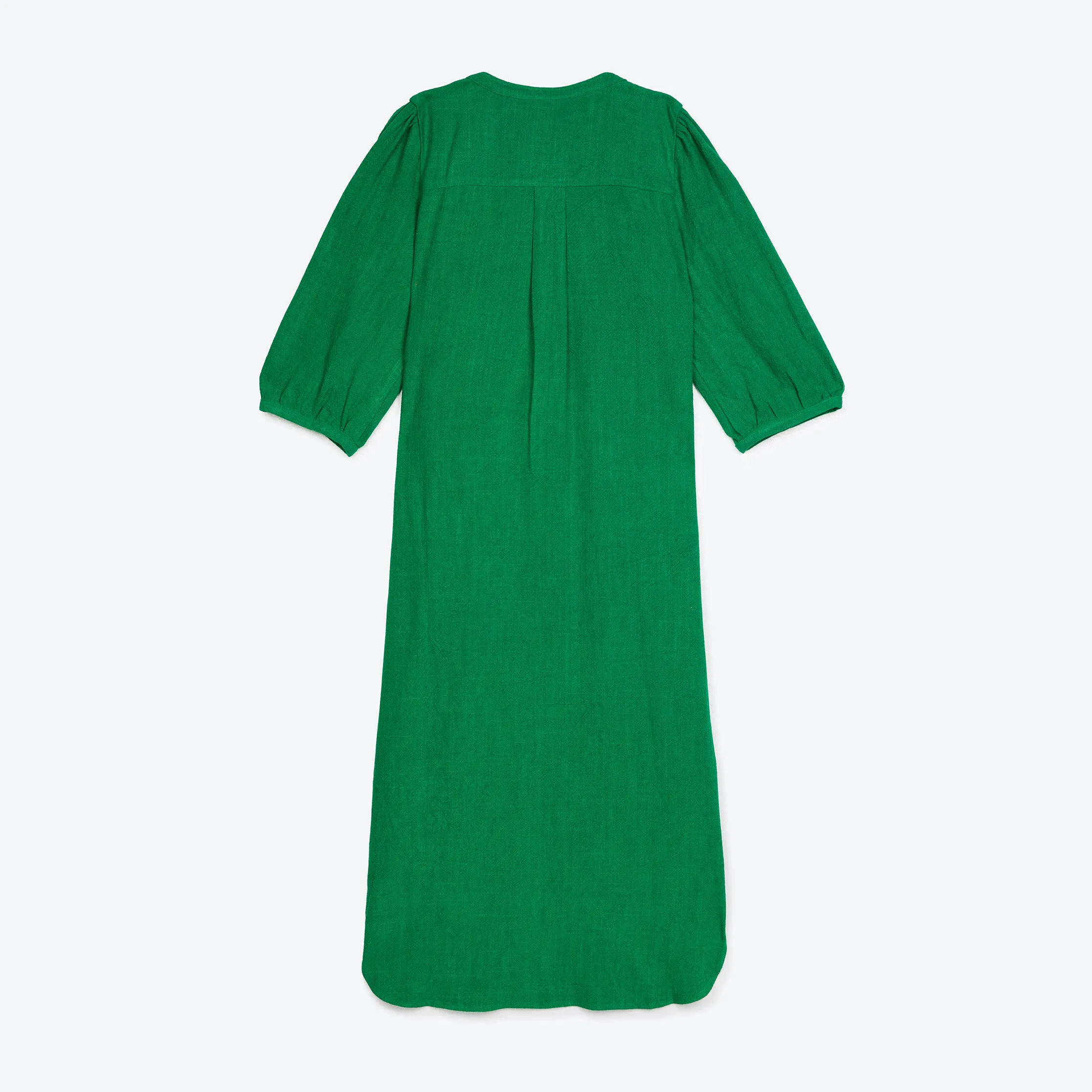 Lowie Linen Viscose Emerald Button Through Dress