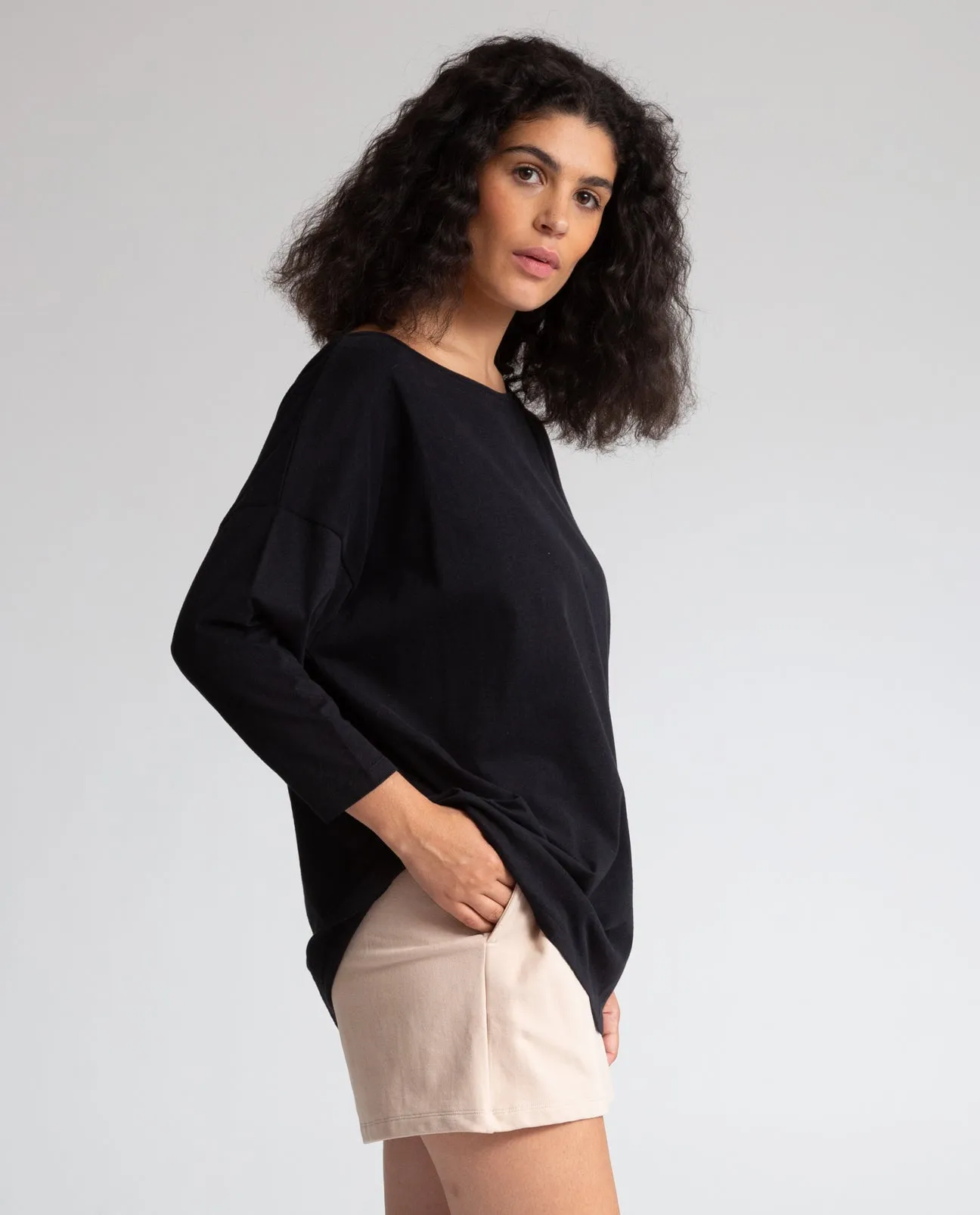 Mafalda Organic Cotton Top In Black