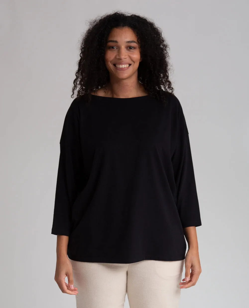 Mafalda Organic Cotton Top In Black