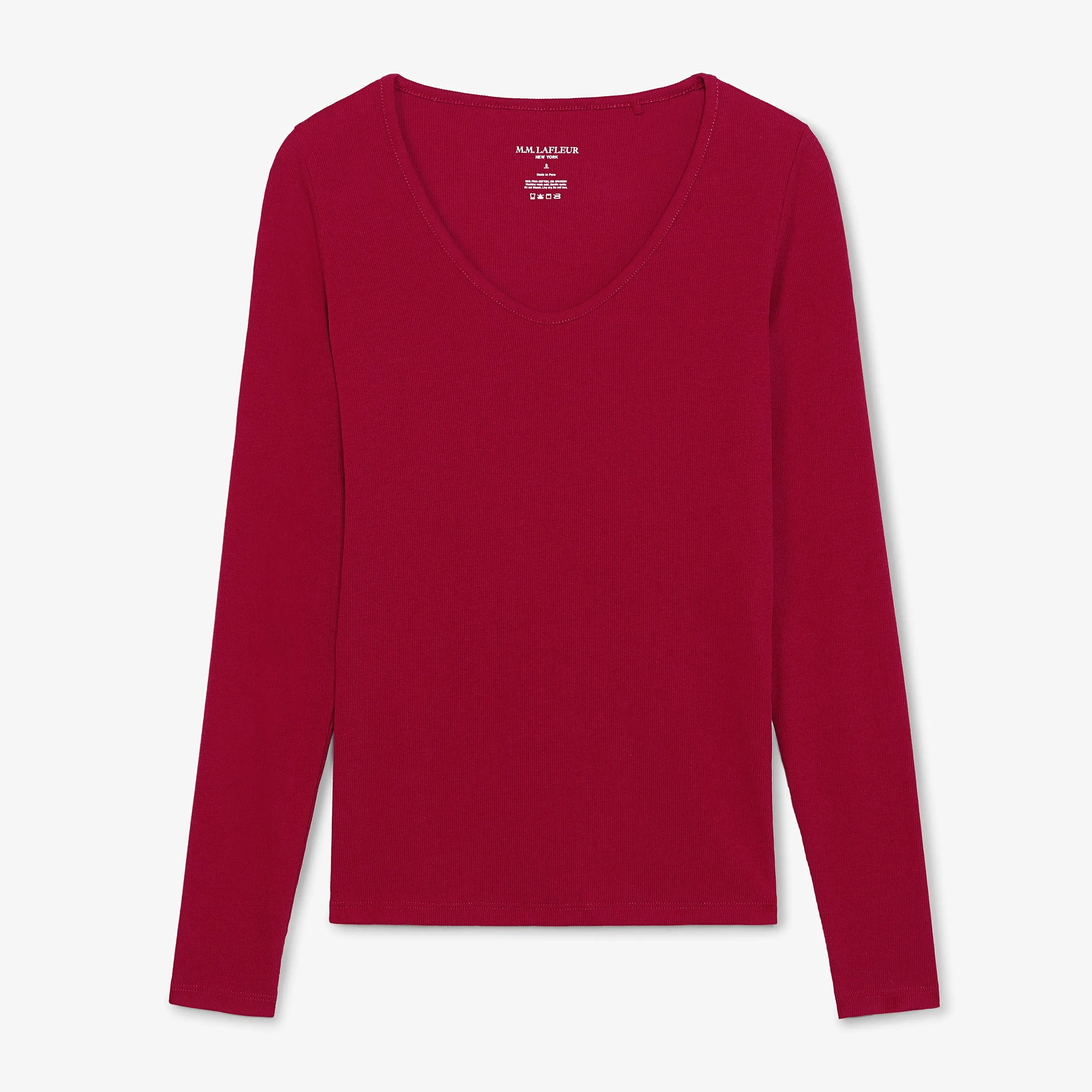 Marcia T-Shirt - Ribbed Pima Cotton :: Fuchsia