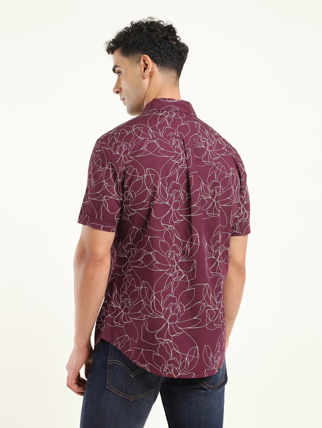 Men's All Over Printed Slim Fit Shirt