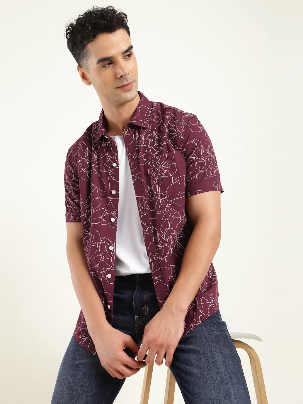 Men's All Over Printed Slim Fit Shirt