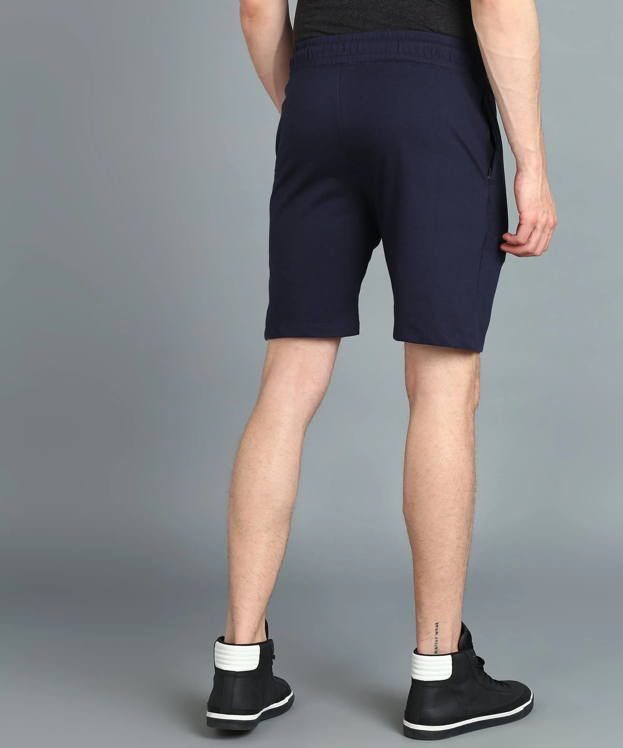 Men's Blue Cotton Regular Shorts Stretchable