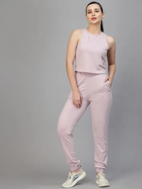 Odour Free Cut Sleeves Crop Top With Joggers Co-ord Set For Women