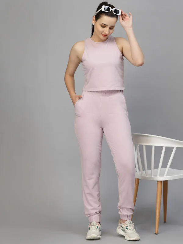 Odour Free Cut Sleeves Crop Top With Joggers Co-ord Set For Women