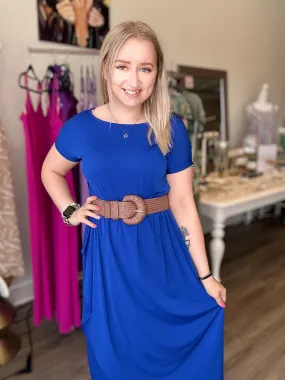 Royal Blue Ruffled Maxi Dress