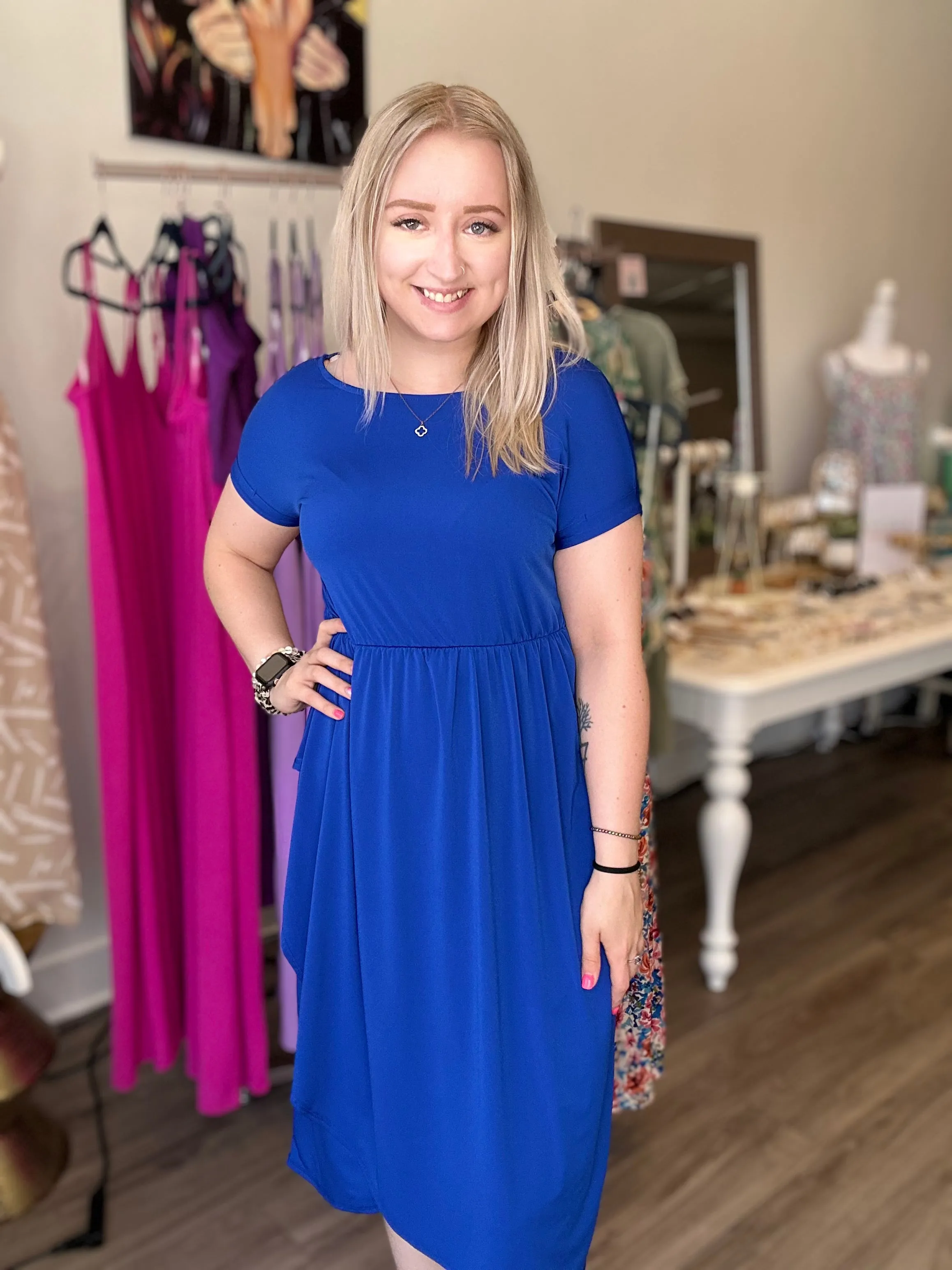 Royal Blue Ruffled Maxi Dress