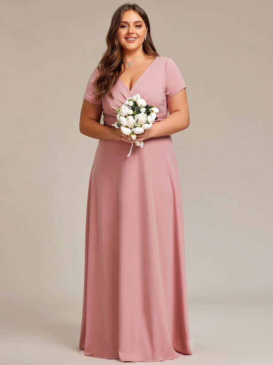 Simple Pleated Empire Waist A-Line Bridesmaid Dress