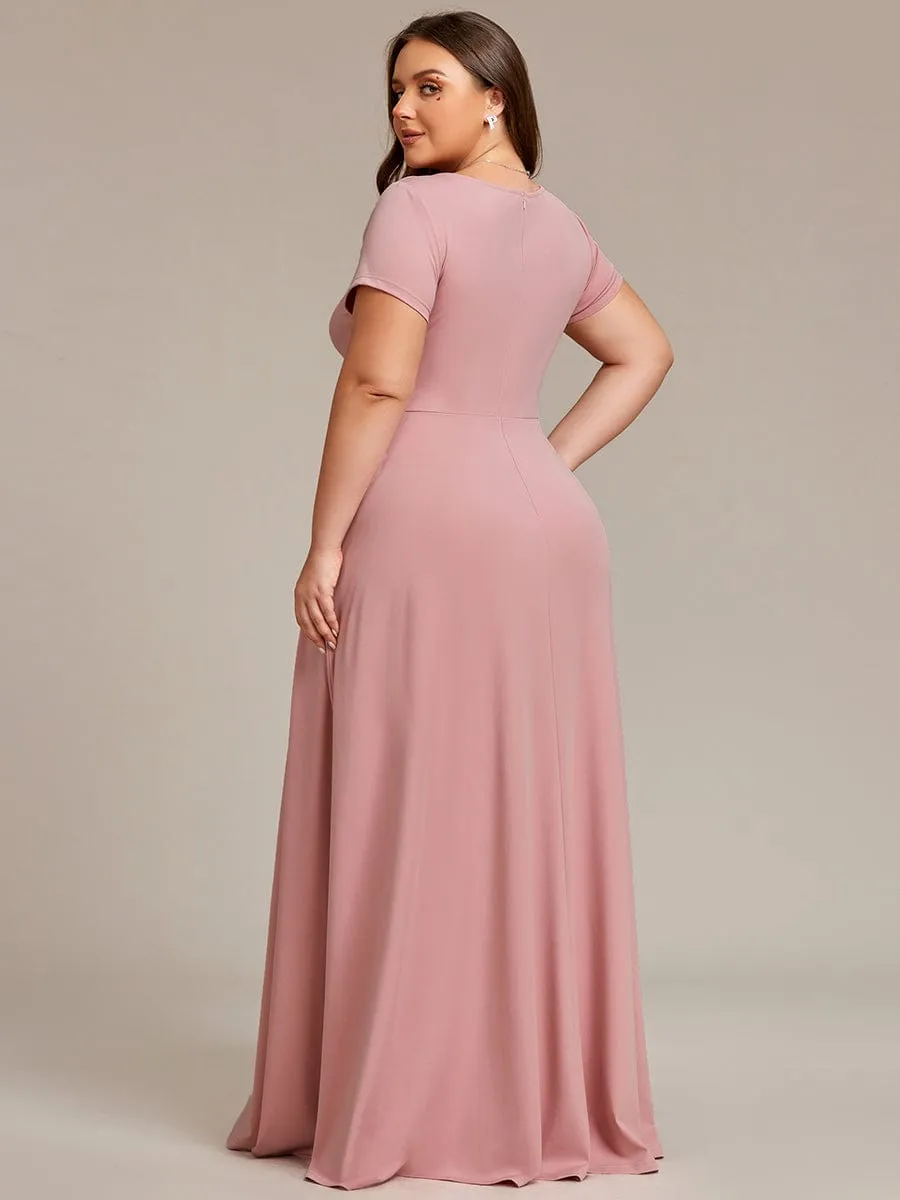 Simple Pleated Empire Waist A-Line Bridesmaid Dress